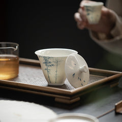 Hand painted Ceramic Qinghua 200ml Gaiwan