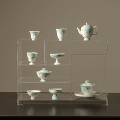 Hand-painted White Porcelain Flower & Swimming Fish 130ml Gaiwan Series